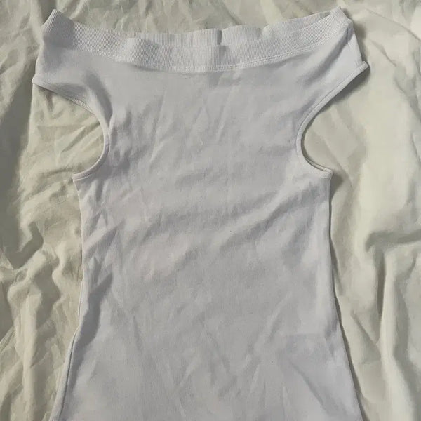 [BUNJANG] Zara Boat Neck T-Shirt White M / zara 자라 보트넥 티셔츠 4424/003/250