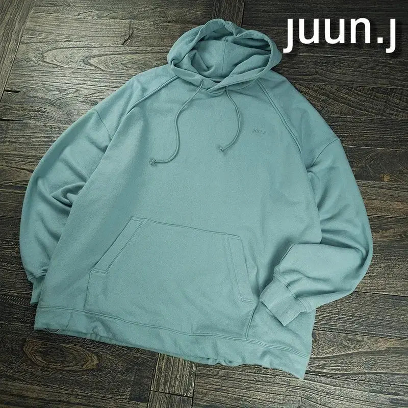 [BUNJANG] JUUN.J Logo Embroidered Garment Dyed Oversized Hoodie Green / 준지 로고 자수 가먼트 다잉 오버사이즈 후드티 그린 P01947