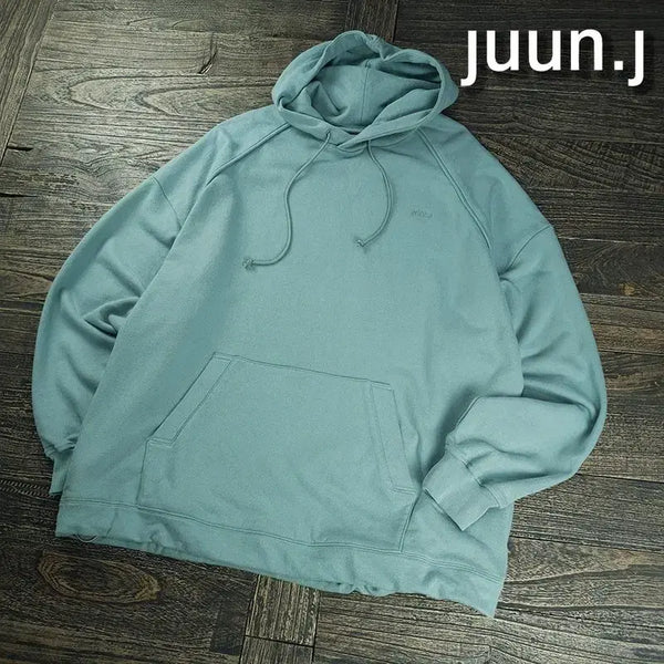 [BUNJANG] JUUN.J Logo Embroidered Garment Dyed Oversized Hoodie Green / 준지 로고 자수 가먼트 다잉 오버사이즈 후드티 그린 P01947