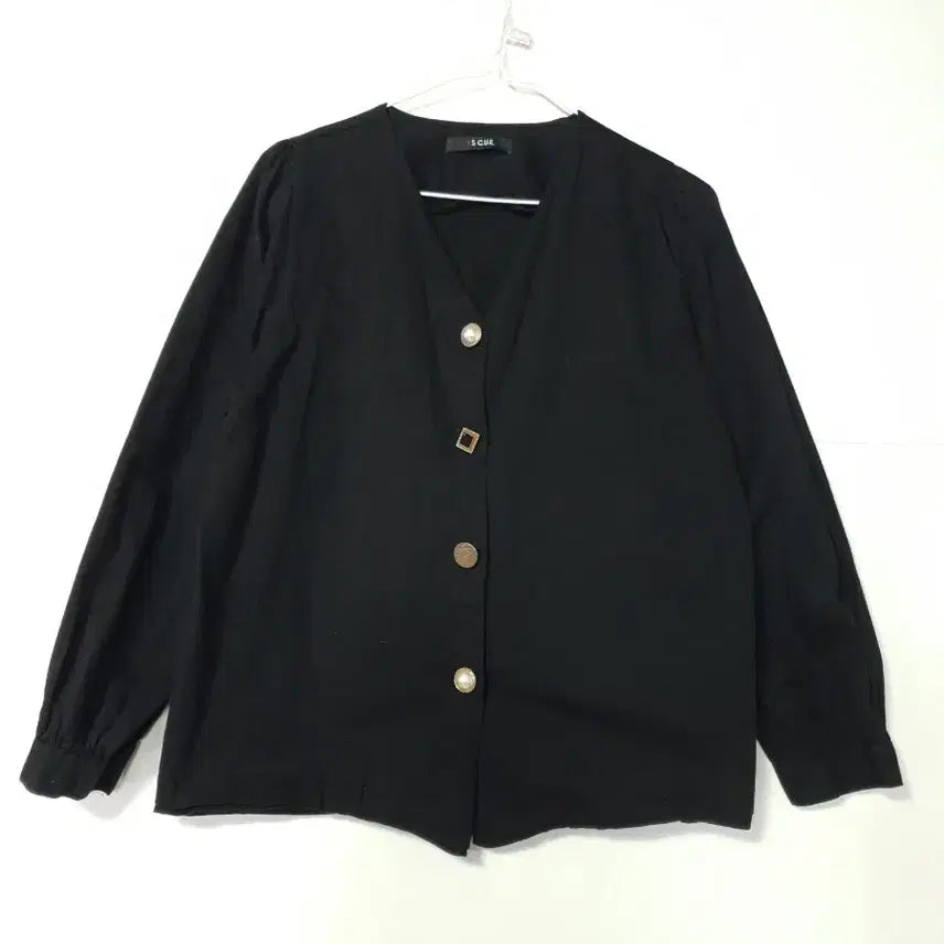 [BUNJANG] SCUT Basic Cardigan Blouse Black / SCUT 블라우스 기본 가디건 블랙 0252