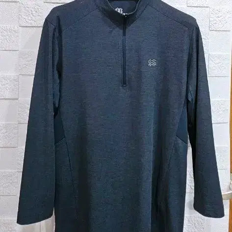 [BUNJANG] Kolon Zip-Up Long-Sleeve T-Shirt Navy/Green M / (Y)코오롱 집업 긴팔 티셔츠 네이비그린 M