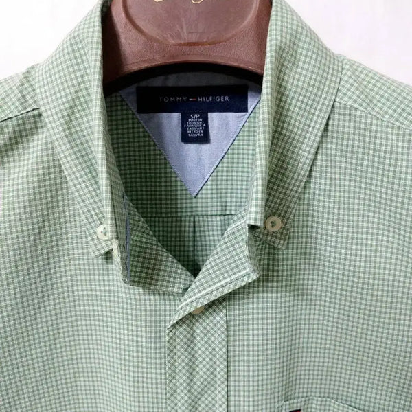 [BUNJANG] Tommy Hilfiger Green Cotton Button-Up Shirt / 타미힐피거 그린 셔츠 105