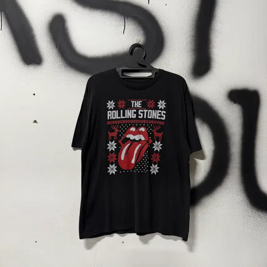 [BUNJANG] The Rolling Stones Nordic Big Printing Short Sleeve T-Shirt Black / 롤링스톤스 노르딕 빅 프린팅 반팔 티셔츠 블랙
