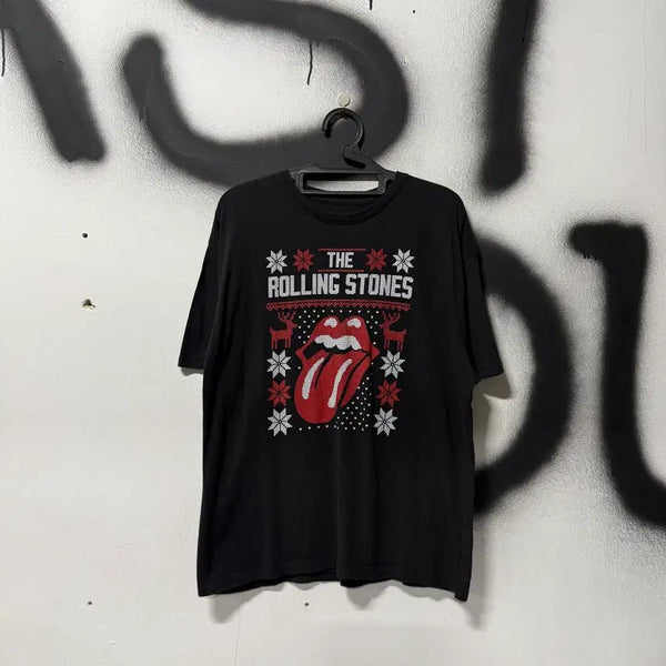 [BUNJANG] The Rolling Stones Nordic Big Printing Short Sleeve T-Shirt Black / 롤링스톤스 노르딕 빅 프린팅 반팔 티셔츠 블랙