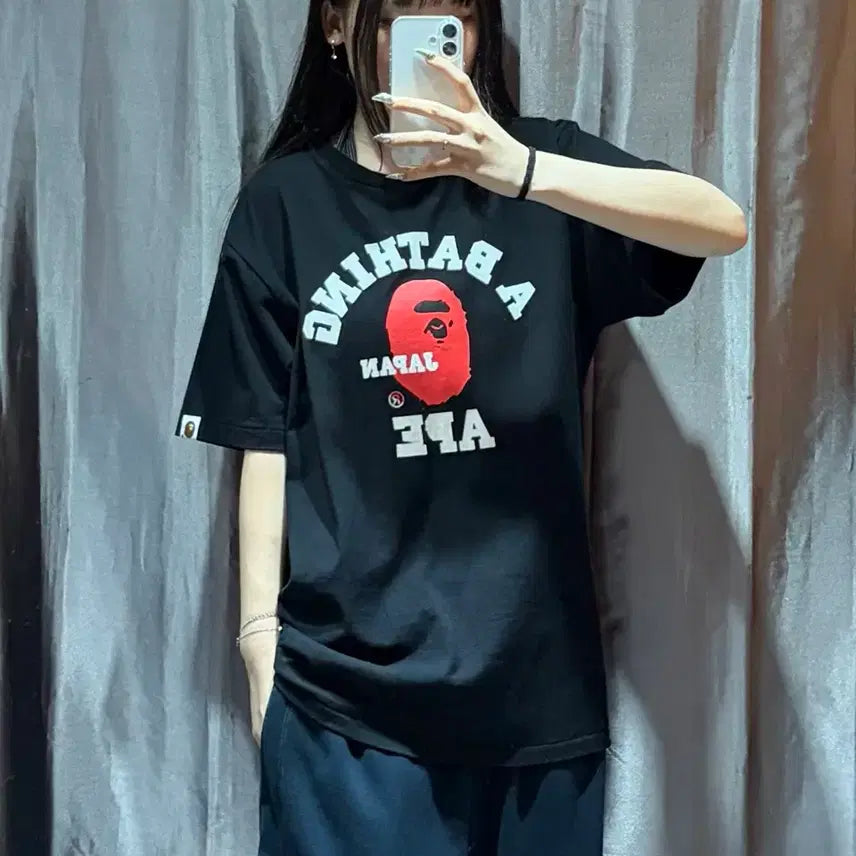 [BUNJANG] BAPE Japan Red Shark Cotton Short Sleeve T-Shirt / M BAPE 베이프 제펜 레드 샤루 반팔