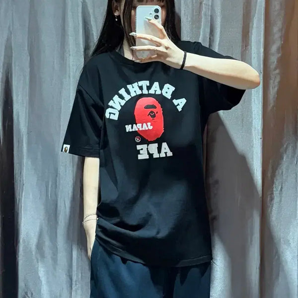 [BUNJANG] BAPE Japan Red Shark Cotton Short Sleeve T-Shirt / M BAPE 베이프 제펜 레드 샤루 반팔