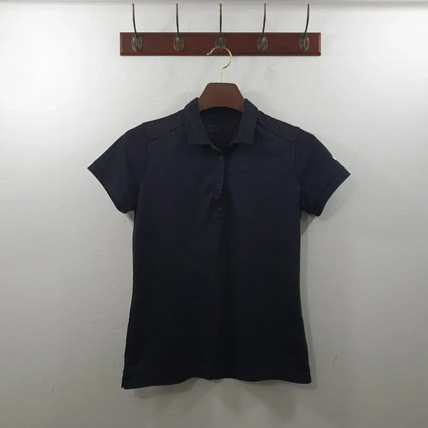 [BUNJANG] Nike Women's Black Performance Short Sleeve Polo Shirt - L / L 나이키 여성 블랙 스포츠 기능성 카라 반팔티셔츠