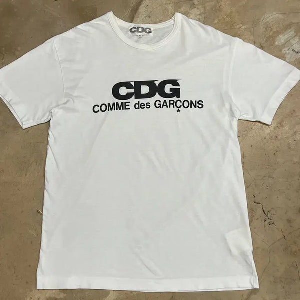 [BUNJANG] Comme des Garçons Big Logo White T-shirt XL / 꼼데가르송 빅로고 화이트 반팔티 XL