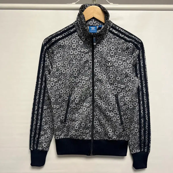 [BUNJANG] Adidas Firebird Back Logo Flower Track Top Jersey Black/White Size 85 / [정품/85] 아디다스 파이어버드 백로고 플라워 블랙화이트 트랙탑 져지