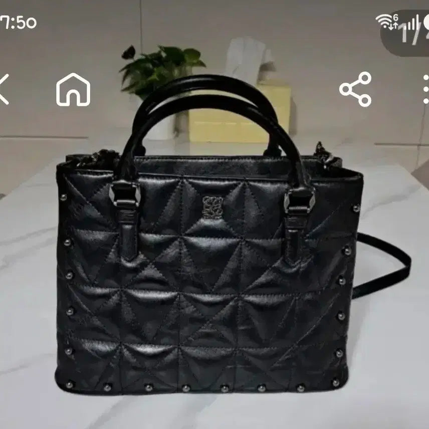 [BUNJANG] Louis Quatorze Quilted Cowhide Tote Bag Black / 루이까또즈 퀼팅 소가죽 토트백 블랙