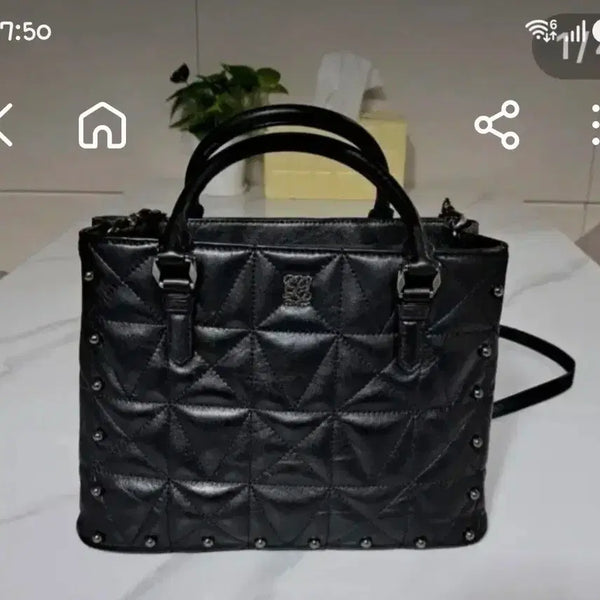 [BUNJANG] Louis Quatorze Quilted Cowhide Tote Bag Black / 루이까또즈 퀼팅 소가죽 토트백 블랙