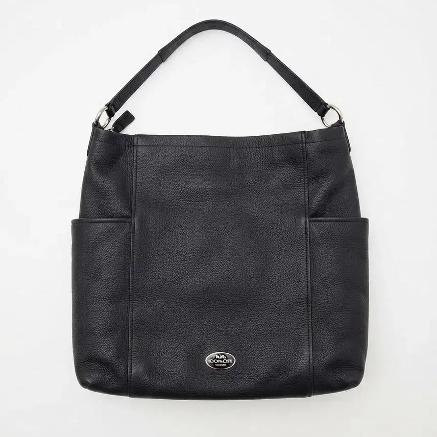 [BUNJANG] Coach Black Leather Shoulder Bag / 코치 블랙 가죽 숄더백