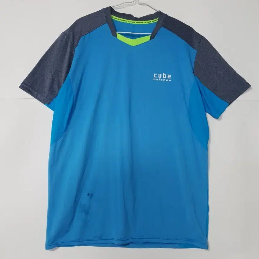 [BUNJANG] Cube Balance Functional Half-Sleeve T-Shirt Blue / 큐브 밸런스 기능성 반팔티 블루 0249