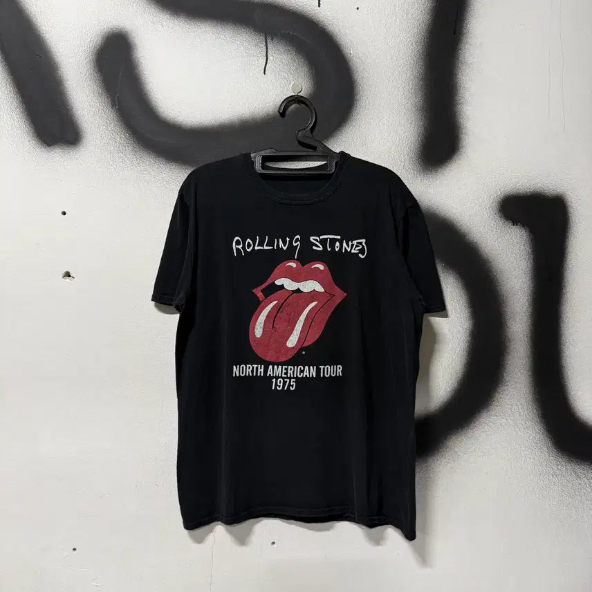 [BUNJANG] The Rolling Stones 1975 North America Tour T-Shirt Black / 롤링스톤스 1975 북미 투어 반팔 티셔츠 블랙