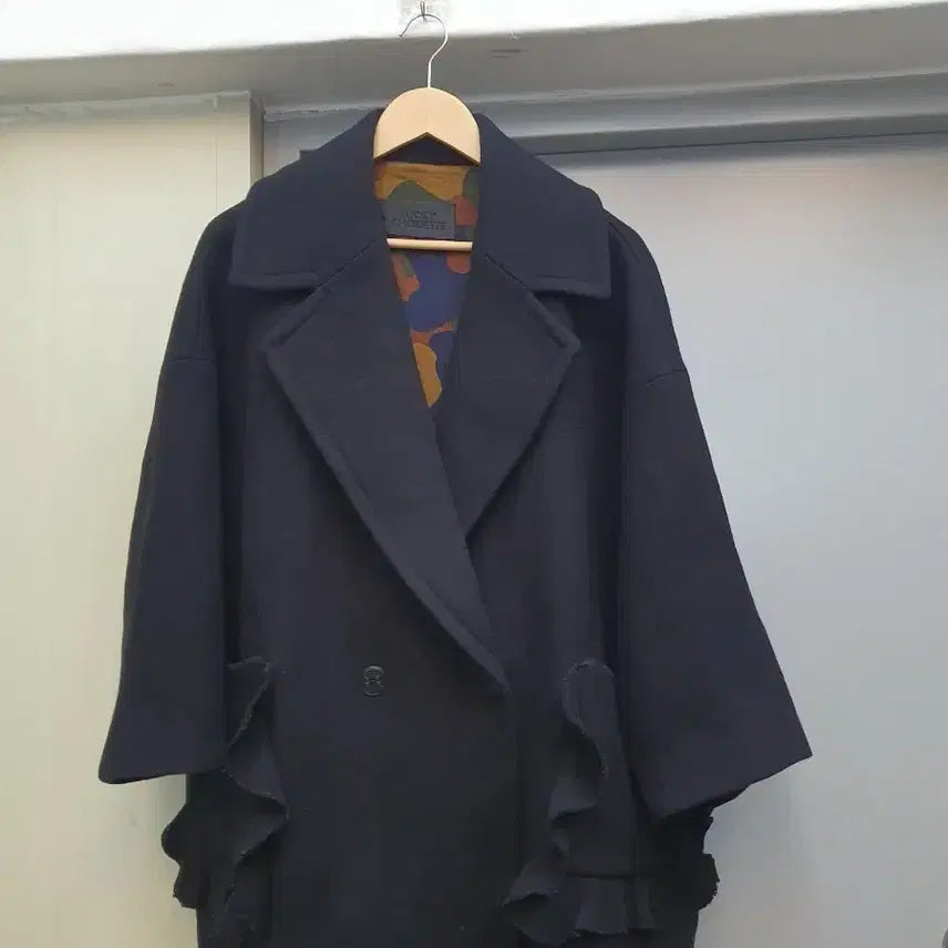 [BUNJANG] Lucky Chouette Wool Coat Black Size 38 / 럭키슈에뜨 모직 코트 38사이즈