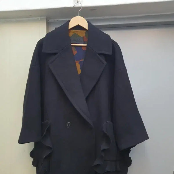 [BUNJANG] Lucky Chouette Wool Coat Black Size 38 / 럭키슈에뜨 모직 코트 38사이즈