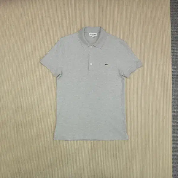 [BUNJANG] Lacoste Men's Three-Button Slim Fit Polo Shirt - Grey (Size 95) / (95) 라코스테 쓰리버튼 슬림핏 폴로 셔츠