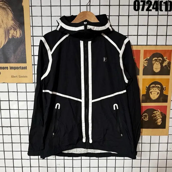 [BUNJANG] Fila Hooded Windbreaker Black Size 100 / 휠라 후드 바람막이 블랙 100