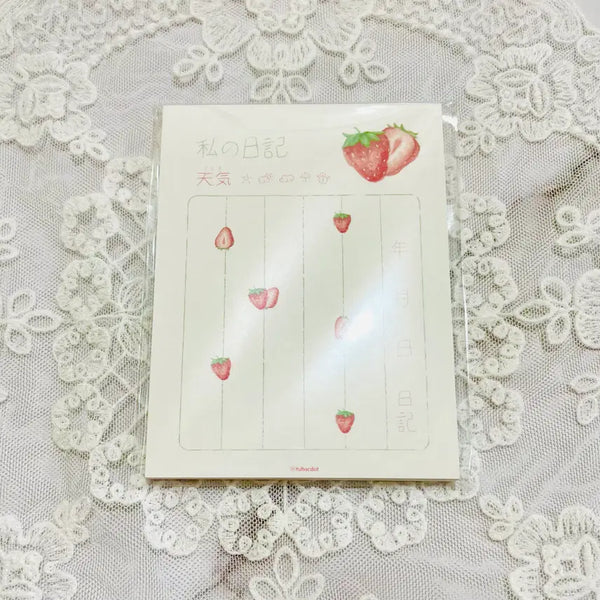 [BUNJANG] Tubackdot Strawberry Diary Memo Pad / [문구류] 투바크닷 딸기 일기장 메모지