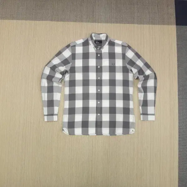 [BUNJANG] Fred Perry Gingham Check Long Sleeve Shirt (Men's M/95) / (M/95) 프레드페리 깅엄체크 긴팔 셔츠