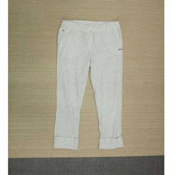 [BUNJANG] Ping Women's White Vertical Stripe Summer Pants Size 76-101 / (76-101) 핑 세로 스트라이프 여름 팬츠