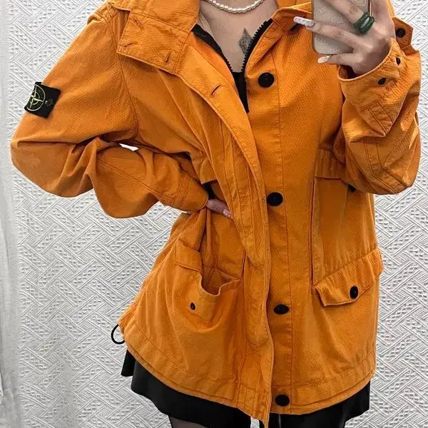 [BUNJANG] Stone Island Old School Retro Trucker Windbreaker Jacket / 스톤아일랜드 올드스쿨 레트로 트러커 바람막이 야상자켓 100 C13340