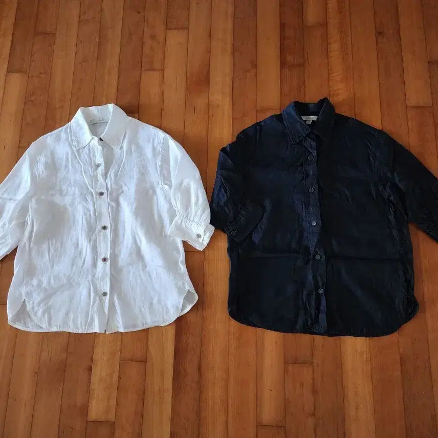 [BUNJANG] SJ WANI Linen Shirt (White/Black) / SJ WANI 린넨 셔츠 (화이트/블랙)