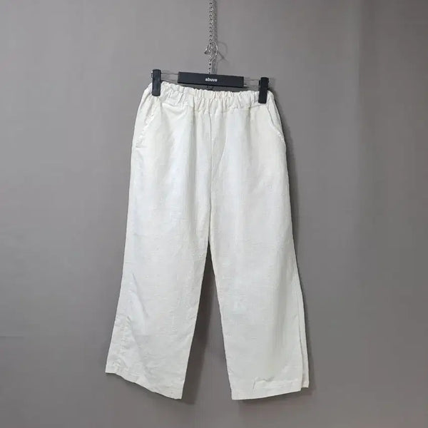 [BUNJANG] Linen White Ivory Wide Leg Pants / 린넨 화이트애이보리  통바지