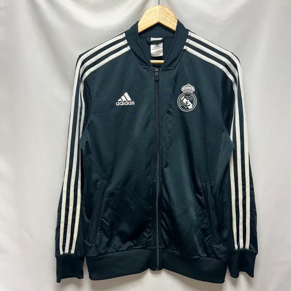 [BUNJANG] Adidas Real Madrid Tricolor Track Top Jersey - Charcoal (L) / [정품/L] 아디다스 레알마드리드 차콜 삼선 트랙탑 져지