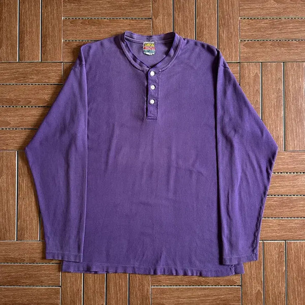 [BUNJANG] Gavial 90s Henely Neck Cotton Long Sleeve T-Shirt L / 90s Gavial 헨리넥 코튼 롱슬리브 긴팔티 L