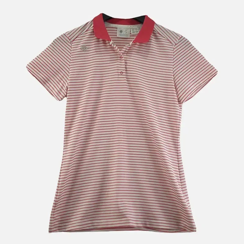 [BUNJANG] Descente Light Pink Women's Polo T-Shirt / 데상트 라이트 핑크 여자 카라티 85 N8335