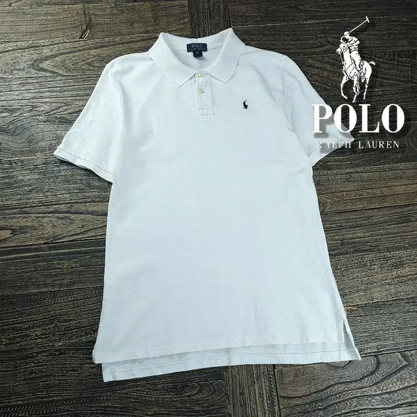 [BUNJANG] Polo Ralph Lauren Pony Logo Embroidered Polo Shirt White M / 폴로 랄프로렌 포니 로고 자수 카라티 화이트 M21830
