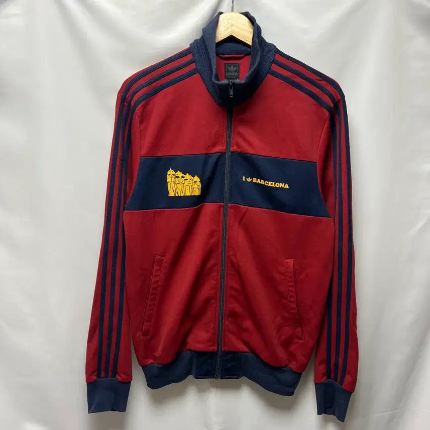 [BUNJANG] Adidas Barcelona Beckenbauer Burgundy Track Top Jersey - Size L / [정품/L] 아디다스 바르셀로나 베켄바우어 버건디 트랙탑 져지