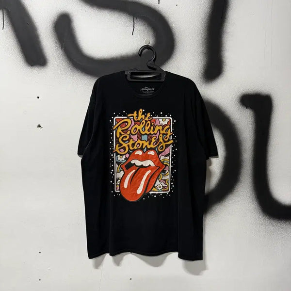 [BUNJANG] Rolling Stones Big Logo Printing T-Shirt Black / 롤링스톤스 빅 로고 프린팅 반팔 티셔츠 블랙