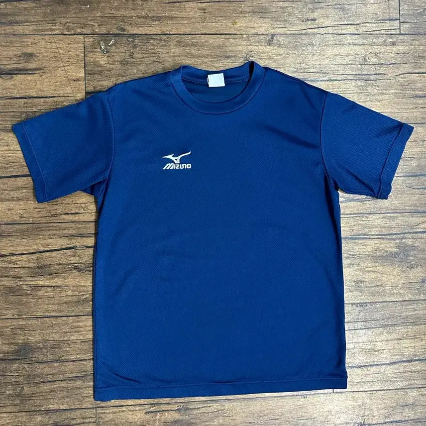 [BUNJANG] Mizuno Navy Functional Mesh Short Sleeve T-Shirt (JASPO M) / 미즈노 네이비 기능성 메쉬 반팔 티셔츠 M JASPO 운동복 드라이핏