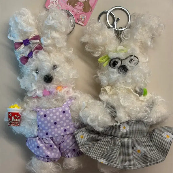 [BUNJANG] Popcorn Bunny Plush Keychain Set (2 pieces) / 팝콘토끼 인형 키링 2개 세트 새상품