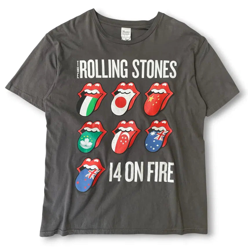[BUNJANG] The Rolling Stones 2014 ON FIRE Tour Official Commemorative T-Shirt XL / 롤링스톤즈 2014 투어 공식 기념품 14 ON FIRE 반팔 XL