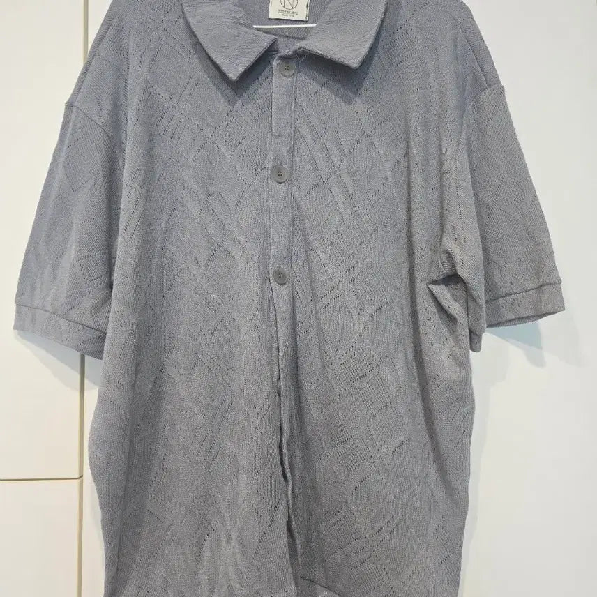 [BUNJANG] Short Sleeve Collar Knit - Grey / 반팔 카라니트 그레이