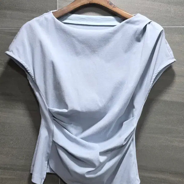 [BUNJANG] Atelier Nine Shirring T-Blouse Free Size / 아뜰리에나인,  셔링 티블라우스  F