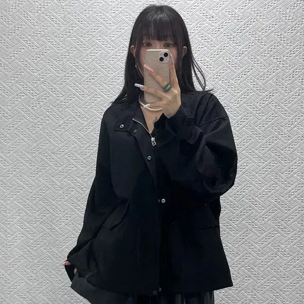 [BUNJANG] RODD John Gray Casual Chic Oversized Windbreaker Jacket M / 로드 존 그레이 캐주얼 시크 오버핏 바람막이 야상 자켓 M C13337