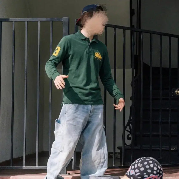 [BUNJANG] Polo Ralph Lauren Deep Green Double Big Pony Long Sleeve Polo Shirt / 폴로 랄프로렌 딥그린 더블 빅포니 긴팔카라티 (No.120)