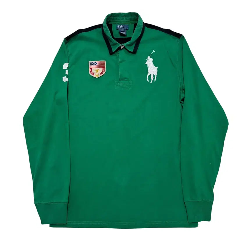 [BUNJANG] Polo Ralph Lauren USA Flag Big Pony Long Sleeve Polo Shirt / 폴로 랄프로렌 성조기 빅포니 긴팔카라티 (No.121)