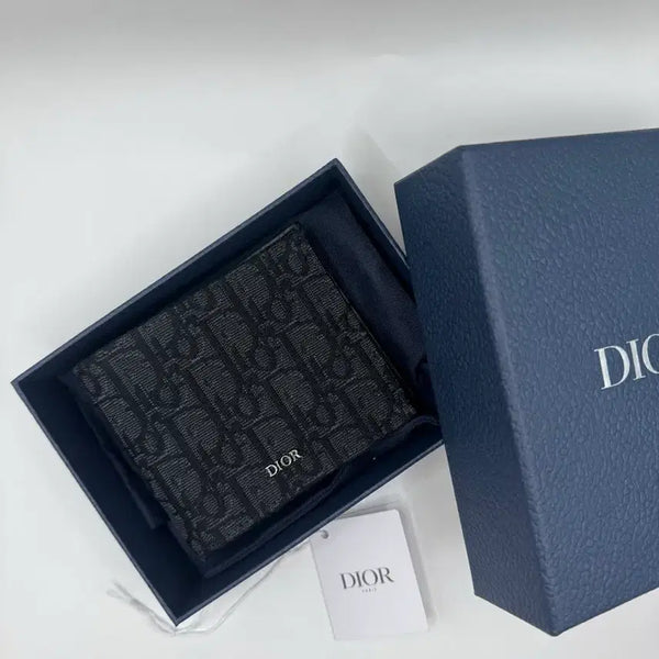 [BUNJANG] Dior Oblique Black New Model Bifold Wallet / 26S/S 디올 오블리크 블랙 신형 반지갑 새상품급