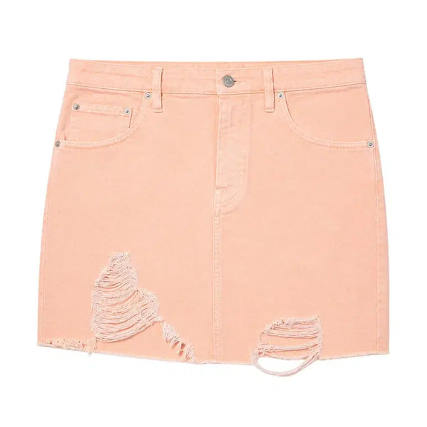[BUNJANG] Zara Women's Neon Ripped Denim Skirt / 여성L/ 자라 형광 찢청 데님스커트OR 6-97