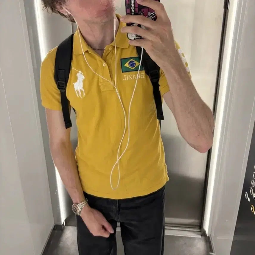[BUNJANG] Polo Ralph Lauren Brazil Big Pony Short Sleeve Polo Shirt / (유일매물)신형 폴로 랄프로렌 브라질 빅포니 반팔카라티 (No.123)