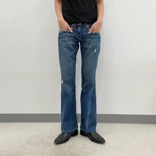 [BUNJANG] True Religion Joey Bootcut Washed Denim Pants / 트루릴리전 조이 부츠컷 워싱 데님 팬츠 28