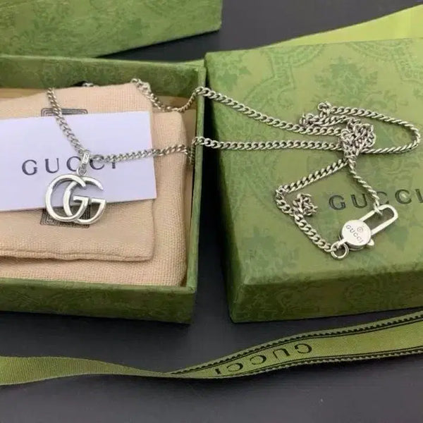 [BUNJANG] Gucci GG Logo Necklace Silver / 구찌 GG 로고 목걸이 실버