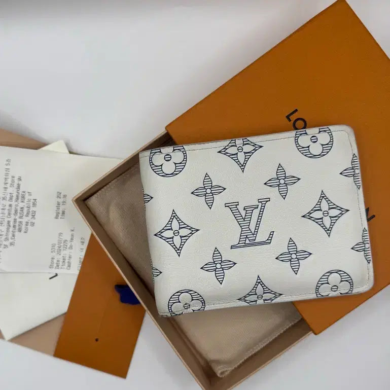 [BUNJANG] Louis Vuitton Shadow Wallet White/Blue / 루이비통 쉐도우 화이트/블루 멀티플 반지갑