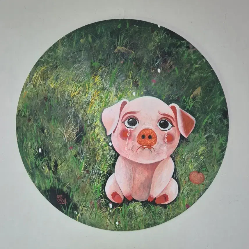 [BUNJANG] Heo Sung-ae 'Crybaby' Oil on Canvas Sculpture (50cm) / 허성애-울보(원형50cm)/신작/보증서