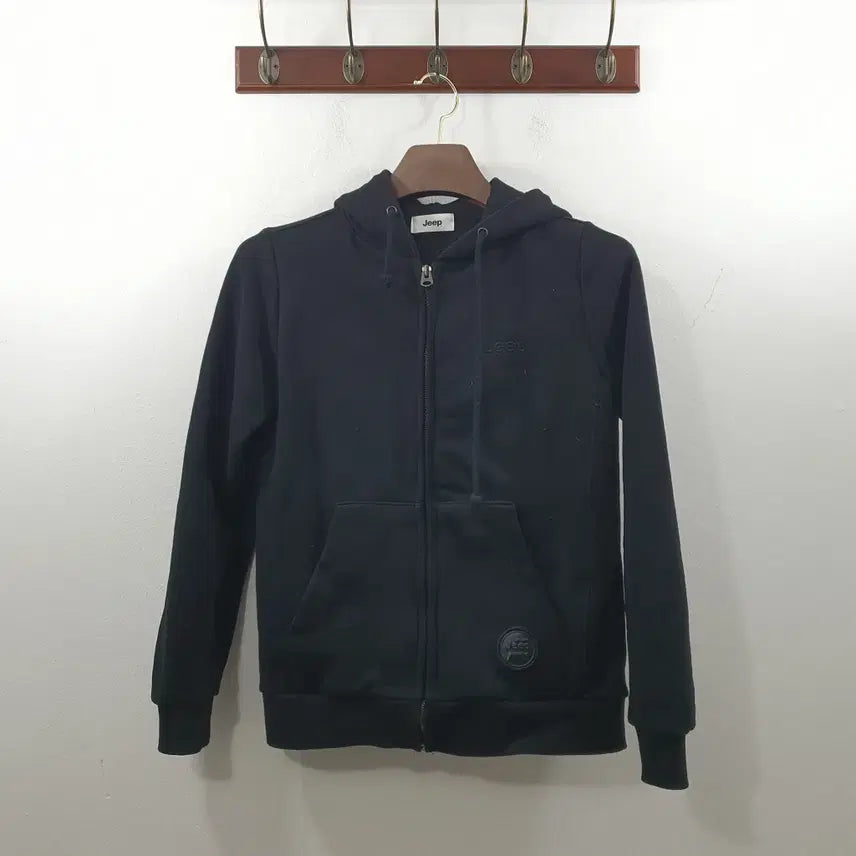 [BUNJANG] Jeep Men's Black Daily Training Hooded Zip-Up Jacket (S) / S 지프 남성 블랙 데일리 트레이닝 후드집업 자켓